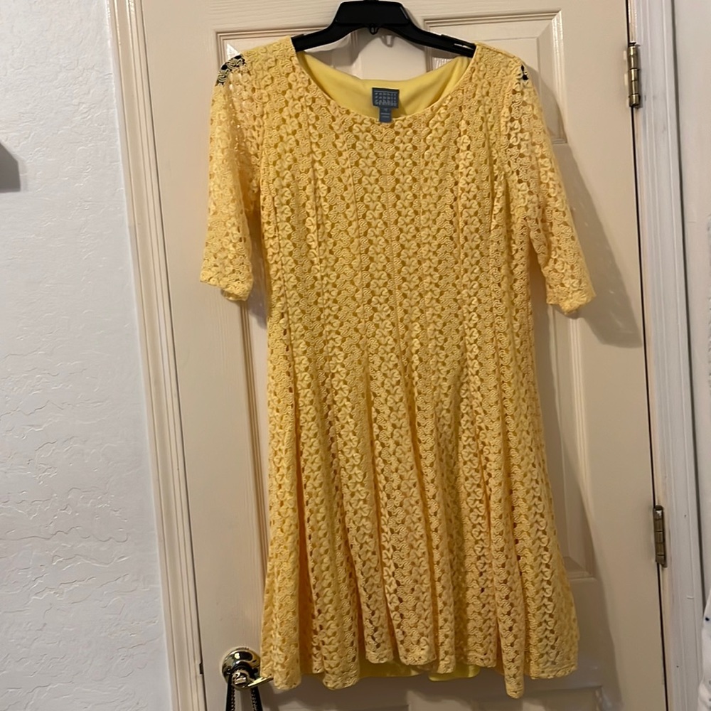 Mid sleeve length lace dress